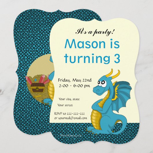 Uitnodigingen voor het afdrukken van cartoons op v (Voorkant / Achterkant)