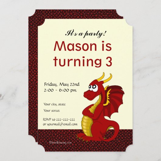 Uitnodigingen voor het afdrukken van cartoons op v (Voorkant / Achterkant)