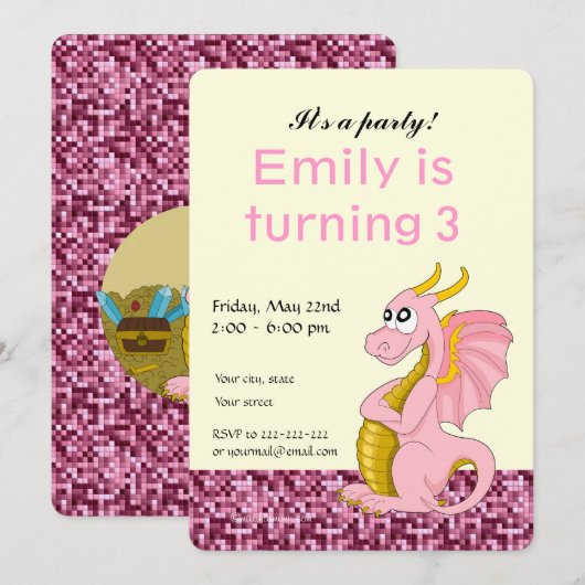 Uitnodigingen voor het afdrukken van cartoons op v (Voorkant / Achterkant)