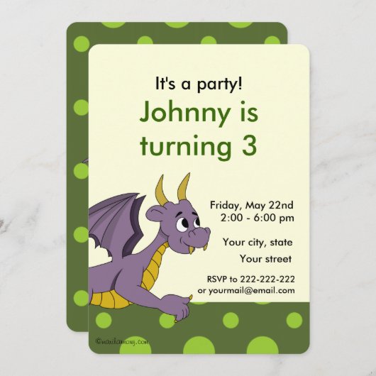 Uitnodigingen voor het afdrukken van cartoons op v (Voorkant / Achterkant)