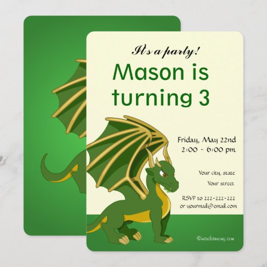 Uitnodigingen voor het afdrukken van cartoons op v (Voorkant / Achterkant)