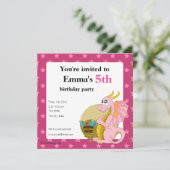 Uitnodigingen voor het afdrukken van roze dragon c (Staand voorkant)