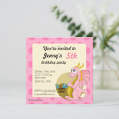 Uitnodigingen voor het afdrukken van roze dragon c (Staand voorkant)