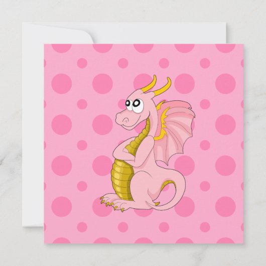 Uitnodigingen voor het afdrukken van roze dragon c (Achterkant)