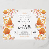 Uitnodigingen voor het bruiloft van de waterverf i (Voorkant)