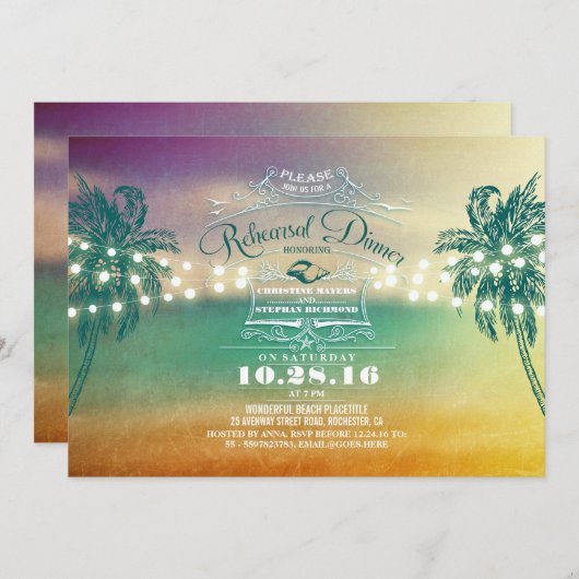 Uitnodigingen voor het diner bij de repetitie van  (Voorkant / Achterkant)