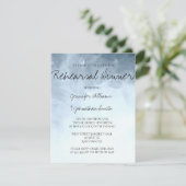 Uitnodigingen voor het diner Blauwe waterverf (Staand voorkant)