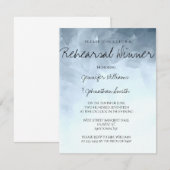 Uitnodigingen voor het diner Blauwe waterverf (Voorkant / Achterkant)