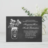 Uitnodigingen voor het diner van Chalkboard mason (Staand voorkant)