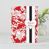 Uitnodigingen voor het diner van Damask Red Repeti (Staand voorkant)