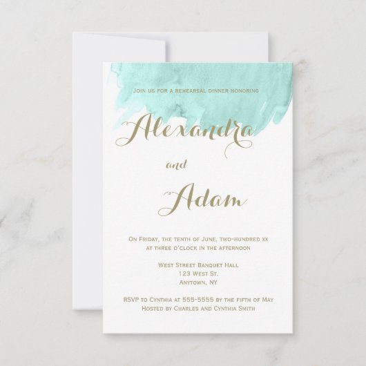 Uitnodigingen voor het diner van de groene waterve (Voorkant)