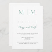 Uitnodigingen voor het diner van het groene monogr (Voorkant / Achterkant)