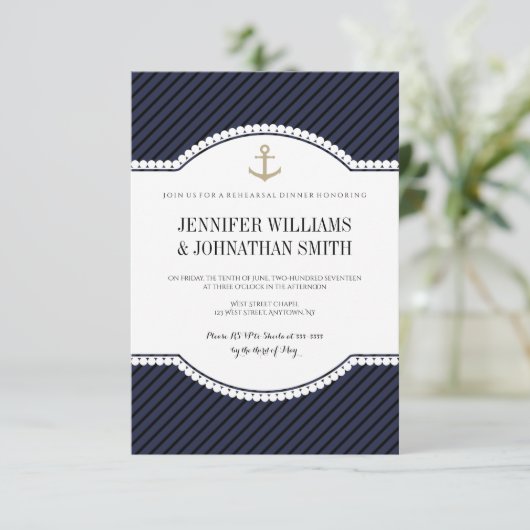 Uitnodigingen voor het diner voor goudmarineschepe (Staand voorkant)