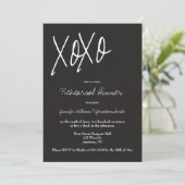 Uitnodigingen voor het diner XO grijze repetities (Staand voorkant)