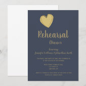 Uitnodigingen voor het dineren van een gouden make (Voorkant / Achterkant)