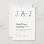 Uitnodigingen voor het dineren van marinemonogramr (Voorkant)