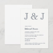 Uitnodigingen voor het dineren van marinemonogramr (Voorkant / Achterkant)