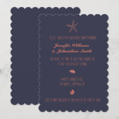 Uitnodigingen voor het dineren van marineshell (Voorkant / Achterkant)