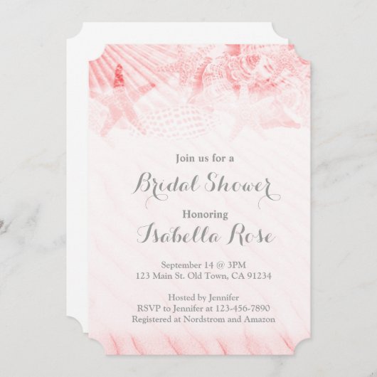 Uitnodigingen voor het douchen van de Starfish sea (Voorkant / Achterkant)