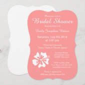 Uitnodigingen voor het douchen van koraalroze en w (Voorkant / Achterkant)