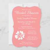 Uitnodigingen voor het douchen van koraalroze en w (Voorkant)