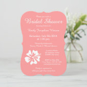 Uitnodigingen voor het douchen van koraalroze en w (Staand voorkant)