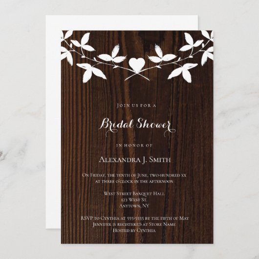 Uitnodigingen voor het douchen van soep met bridal (Voorkant / Achterkant)