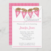 Uitnodigingen voor het douchen van zoete roze pupp (Voorkant / Achterkant)
