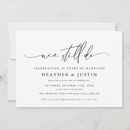 Uitnodigingen voor het hernieuwen van huwelijksgel (Voorkant)