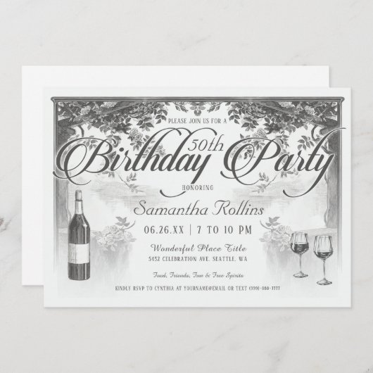 Uitnodigingen voor het Hoogste  Verjaardagsfeest (Voorkant / Achterkant)