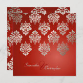 Uitnodigingen voor het huwelijk met Damascus/ruby  (Voorkant / Achterkant)