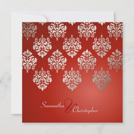 Uitnodigingen voor het huwelijk met Damascus/ruby  (Voorkant)