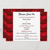 uitnodigingen voor het huwelijk met rode rozen - a (Voorkant / Achterkant)