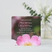  uitnodigingen voor het huwelijk met roze roze roz (Staand voorkant)