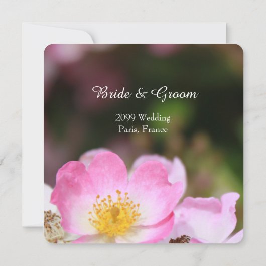  uitnodigingen voor het huwelijk met roze roze roz (Achterkant)