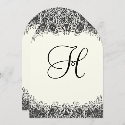 Uitnodigingen voor het huwelijk tussen zwarte en i (Voorkant / Achterkant)