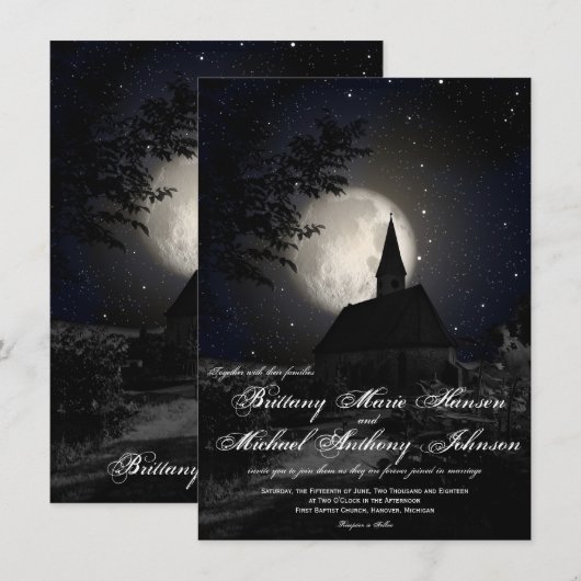 Uitnodigingen voor het huwelijk van de volkskerk v (Voorkant / Achterkant)