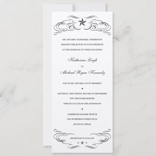 Uitnodigingen voor het huwelijk van de zwarte en C (Voorkant)