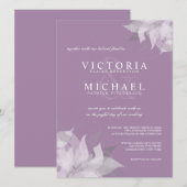 Uitnodigingen voor het huwelijk van lavender en Wh (Voorkant / Achterkant)