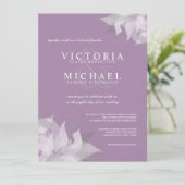 Uitnodigingen voor het huwelijk van lavender en Wh (Staand voorkant)