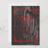 Uitnodigingen voor het huwelijk van zwarte en rode (Voorkant)