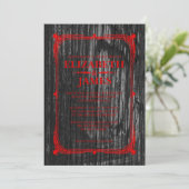 Uitnodigingen voor het huwelijk van zwarte en rode (Staand voorkant)