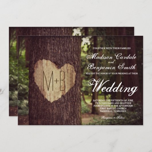 Uitnodigingen voor het inbrengen van een carved He (Voorkant / Achterkant)