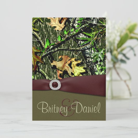 Uitnodigingen voor het jagen van Camo Wedding (Staand voorkant)