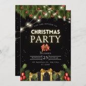 Uitnodigingen voor het kerstfeest (Voorkant / Achterkant)