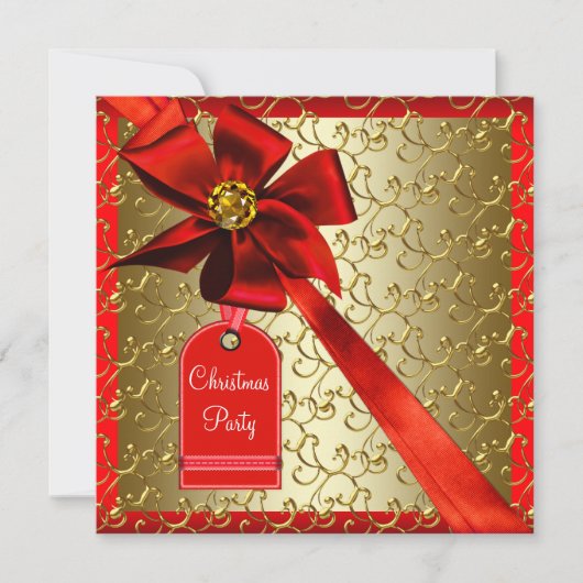 Uitnodigingen voor het kerstfeest van Red Gold Cor (Voorkant)