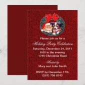 Uitnodigingen voor het kerstfeest voor puppy's en  (Voorkant / Achterkant)