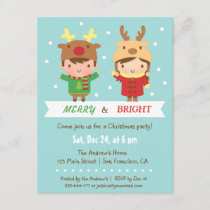 Uitnodigingen voor het Kinder kerstfeest van de re