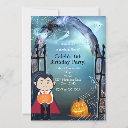 Uitnodigingen voor het Little Vampire Dracula Hall (Voorkant)