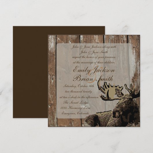 Uitnodigingen voor het lustige hout met een lucife (Voorkant / Achterkant)